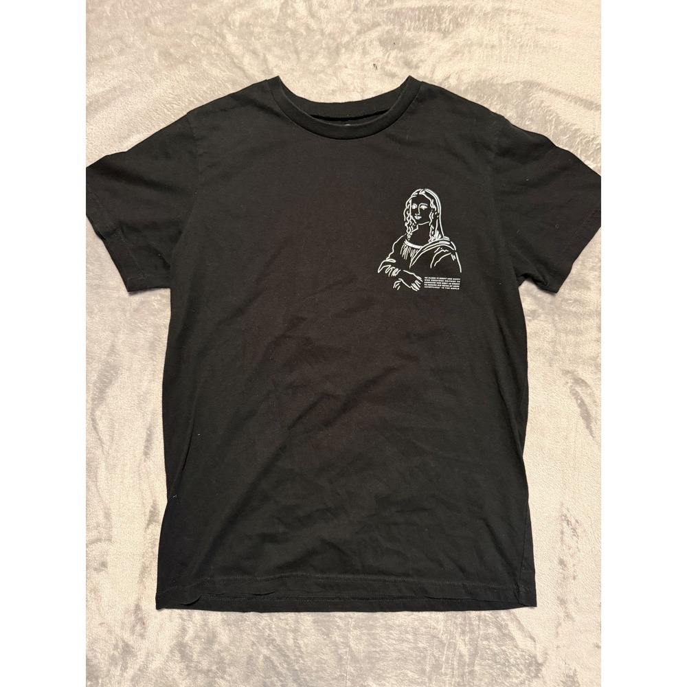 Local Scene T-Shirt Mens Medium Black Mona Lisa Leonardo Da Vinci Graphic Tee